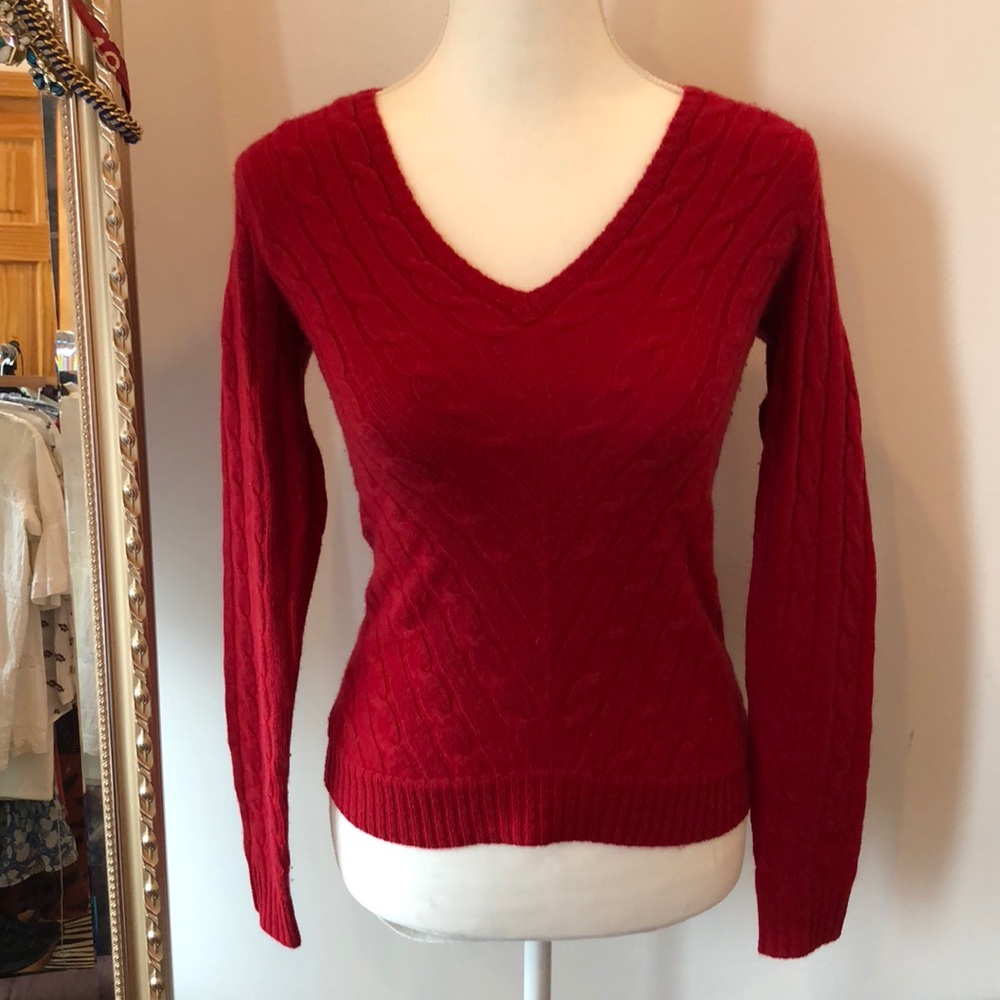 Ralph Lauren cashmere red cashmere sweater XS